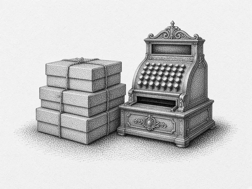 Engraved illustration for Amazon, Ecommerce & Retail